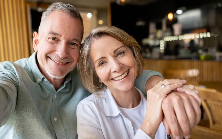 Couple in a restaurant